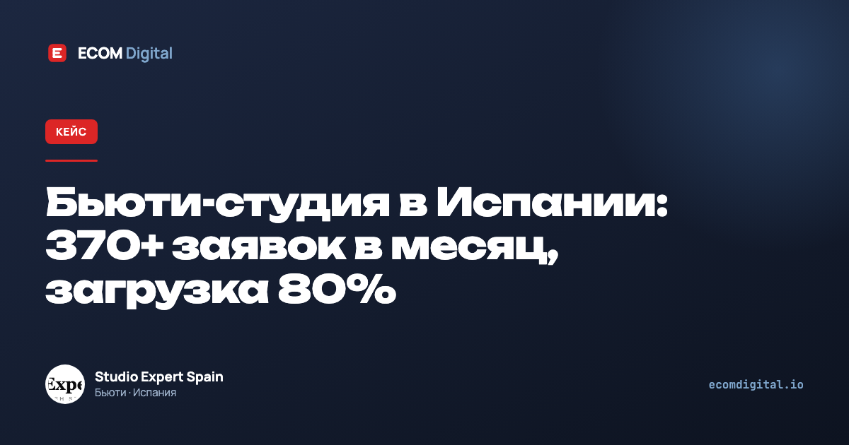 Бьюти-студия в Испании: 370+ заявок в месяц, загрузка 80%